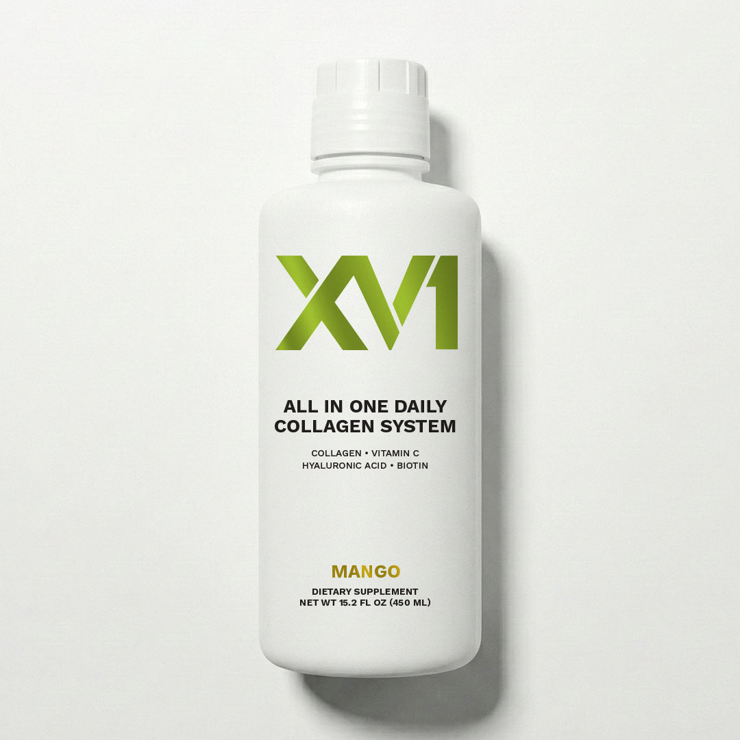 Current XV1 mango liquid collagen bottle